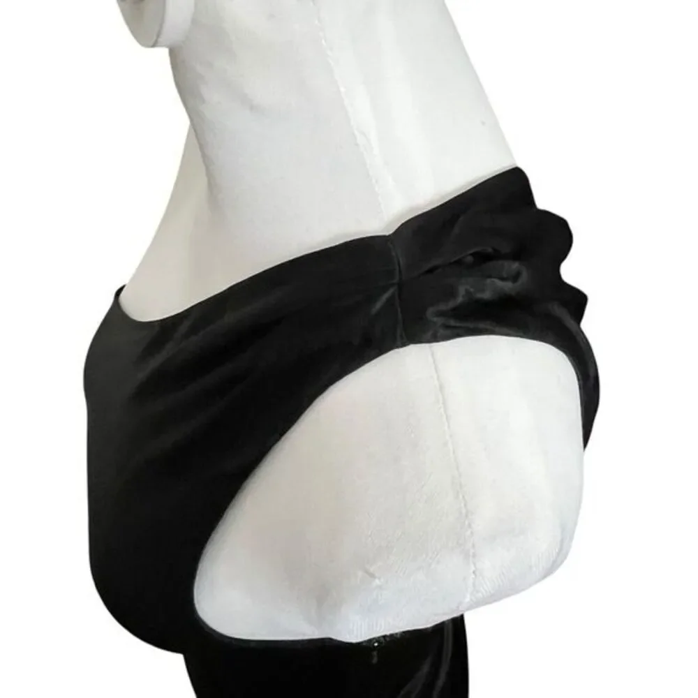 Meshki Calliope One Shoulder Maxi Dress Black Women's Size XS Satin Drape Formal